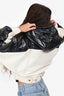 Moncler X Alicia Keys White/Black Denim/Down 'Flushing' Cropped Jacket Size 1