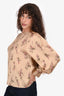 Vince Blush Silk Floral Patterned Blouse Size S