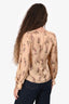 Vince Blush Silk Floral Patterned Blouse Size S