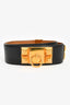 Hermès 1994 Black Leather 'Collier de Chien 50' Belt