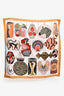 Hermès Gold/Blush Silk ' Lanternes et Ballons' Scarf 90 with Tags