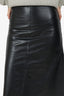 'S Max Mara Black Leather Midi Skirt Size 4