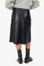 'S Max Mara Black Leather Midi Skirt Size 4