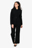 Jil Sander Black Wool Blazer + Pants Sets Size 38