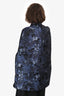 Valentino Blue Silk Butterflies Print Cape Jacket