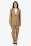 Max Mara Brown Wool Single Breasted Blazer + Straight Leg Pants Estimated Size S