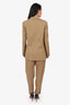 Max Mara Brown Wool Single Breasted Blazer + Straight Leg Pants Estimated Size S