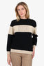 Christian Dior Black/Beige Wool Logo Embroidered Striped Jumper Size 12+ Kids