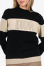 Christian Dior Black/Beige Wool Logo Embroidered Striped Jumper Size 12+ Kids