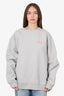 Helmut Lang Grey/Pink Logo Embroidery Sweatshirt Size L