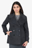 Burberry Grey Wool/Cashmere Double Breasted Coat Size 6