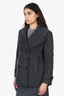 Burberry Grey Wool/Cashmere Double Breasted Coat Size 6