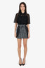 Alexander Wang Black Striped Belted Mini Skirt Size 0