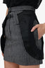 Alexander Wang Black Striped Belted Mini Skirt Size 0
