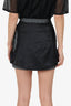 Alexander Wang Black Striped Belted Mini Skirt Size 0