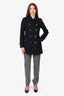 Burberry Black Wool Double Breasted Coat Size 4