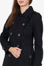 Burberry Black Wool Double Breasted Coat Size 4