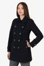 Burberry Black Wool Double Breasted Coat Size 4