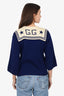 Gucci Blue/White Sailor Style Knit Sweater Size 12 Kids