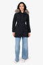 Moncler Black Arriette Down Parka Coat With Fox Fur Hood Size 00