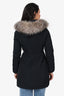 Moncler Black Arriette Down Parka Coat With Fox Fur Hood Size 00