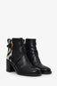 Burberry Black/Check Leather Ankle Boots Size 37.5