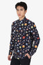 Louis Vuitton Navy Blue Planet Print Button Up Shirt Size M Mens
