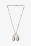 Gucci Silver Tone Sphere Pendant Necklace