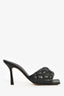 Bottega Veneta Black Intrecciato Padded Heeled Sandals Size 37.5