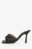 Bottega Veneta Black Intrecciato Padded Heeled Sandals Size 37.5