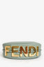 Fendi Blue Leather 'Fendigraphy' Shoulder Bag