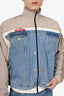 Martine Rose Blue and Beige Denim Hybrid Track Jacket Size S Mens