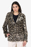 Stella McCartney Leopard Print Faux Fur Cropped Jacket Size 40