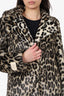 Stella McCartney Leopard Print Faux Fur Cropped Jacket Size 40