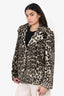 Stella McCartney Leopard Print Faux Fur Cropped Jacket Size 40