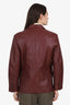 Supreme Burgundy Leather Single Breasted Jacket Size S