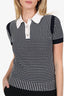 Pre-Loved Chanel™ Black/White Knit Short Sleeve Polo Top Size 34