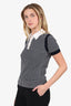 Pre-Loved Chanel™ Black/White Knit Short Sleeve Polo Top Size 34