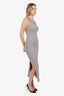 Loewe Grey Ribbed Knit Long Bodycon Dress Size XS