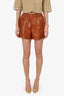 Dries Van Noten Brown Leather Shorts Size S