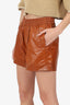 Dries Van Noten Brown Leather Shorts Size S