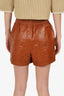 Dries Van Noten Brown Leather Shorts Size S
