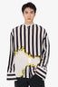 Haider Ackermann White/Black Silk Striped Blouse Size S Mens