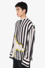 Haider Ackermann White/Black Silk Striped Blouse Size S Mens