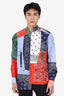 Loewe Blue/Red Banadana Patchwork Button Down Shirt Size S Mens