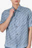 Dior Grey/Blue Silk Oblique Printed Short Sleeve Shirt Size 37 Mens
