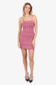 Jacquemus Pink/Brown Knit Strappy Mini Dress Size 34