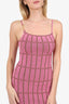 Jacquemus Pink/Brown Knit Strappy Mini Dress Size 34