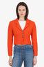 Pre-Loved Chanel™ Orange Tweed Cropped Long Sleeve Jacket Size 40