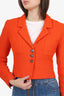 Pre-Loved Chanel™ Orange Tweed Cropped Long Sleeve Jacket Size 40